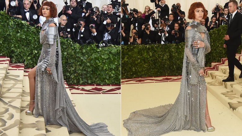 Zendaya in armor gown