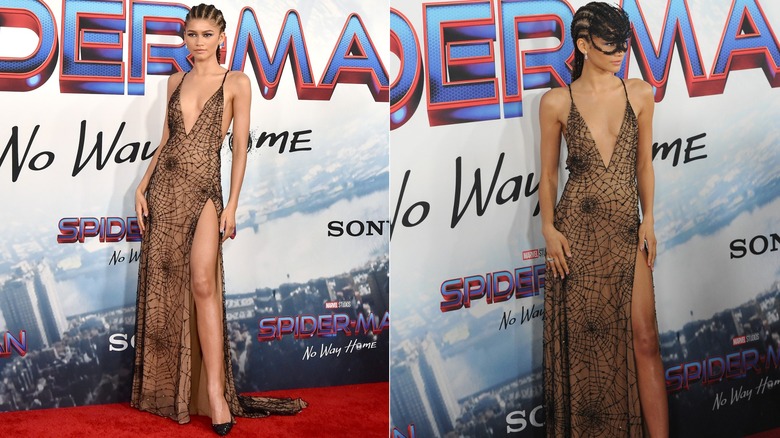 Zendaya in spiderweb dress