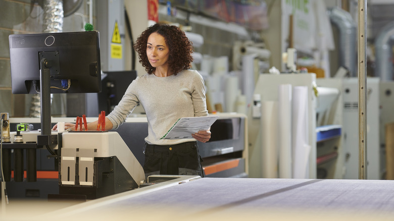 busy woman at work